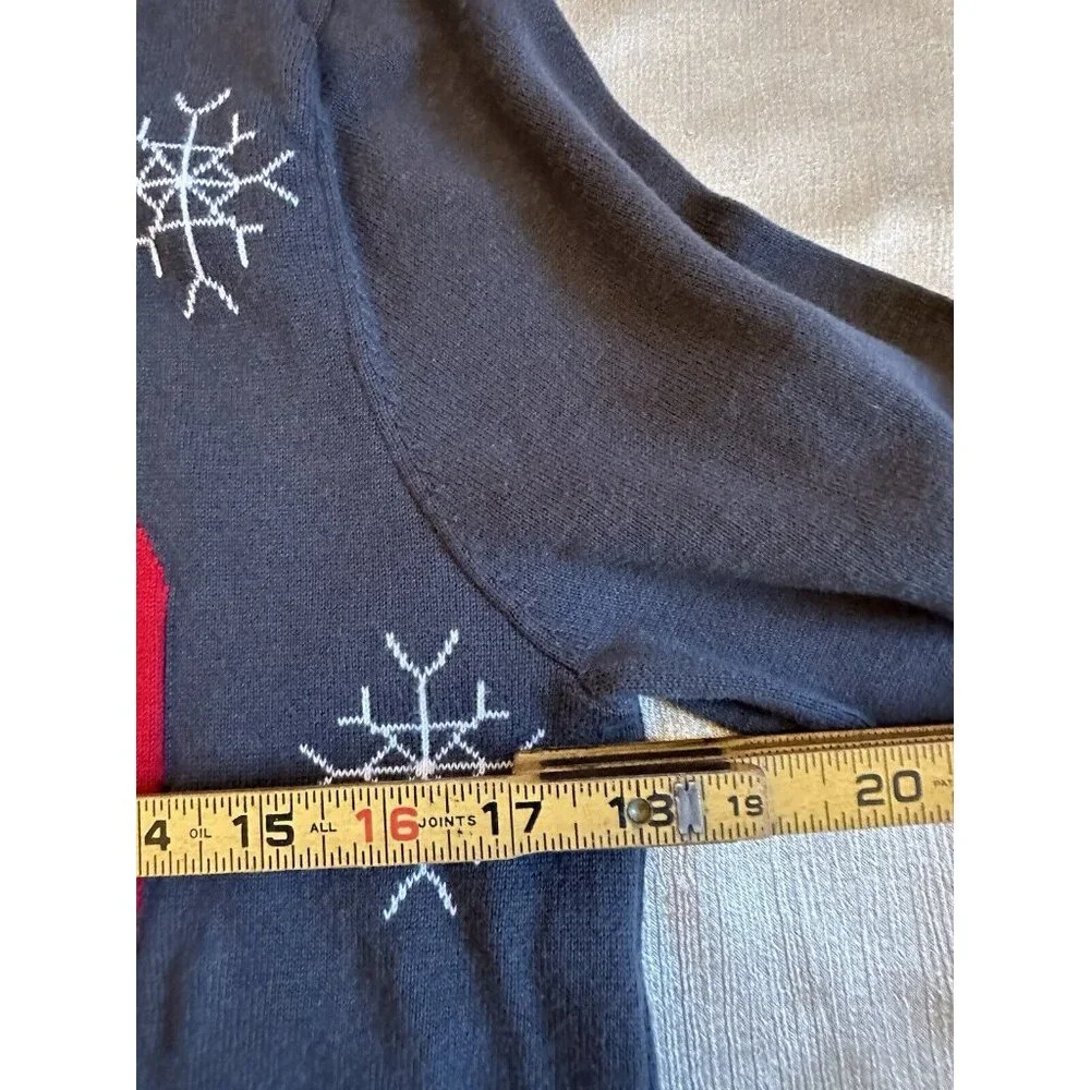 Christmas Men Medium Ugly Sweater Gray Santa Claus Sit On My Lap Holiday‎ Party